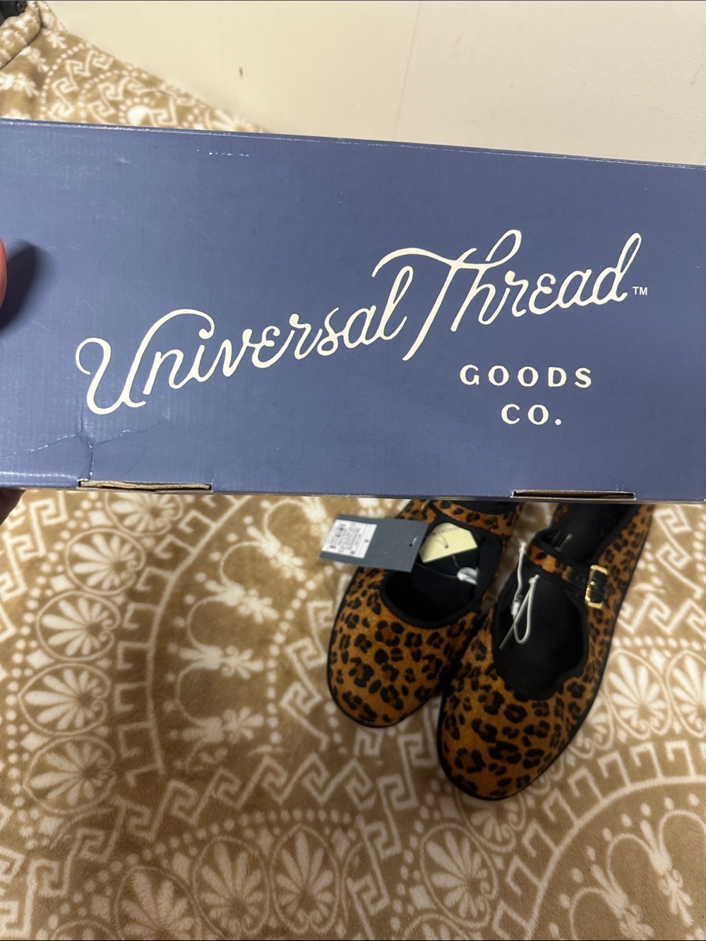Universal Thread Leopard Mary Jane Flats with Gold Buckle - Picture 2 of 8